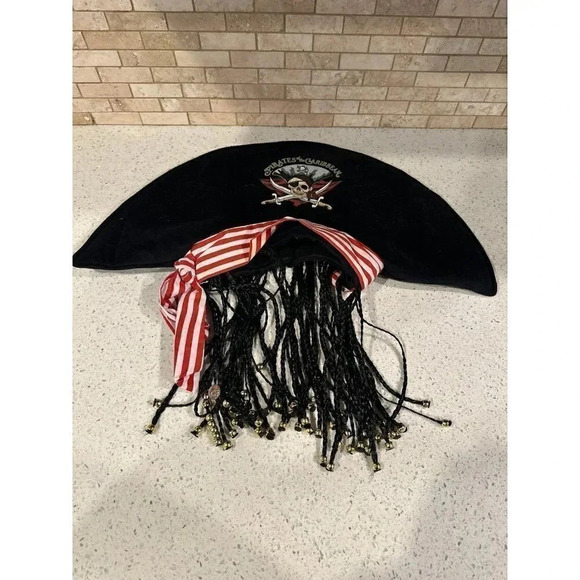 Disney Pirates of the Caribbean Captain Jack Sparrow Pirate Hat Adult Size b7 - Picture 1 of 2